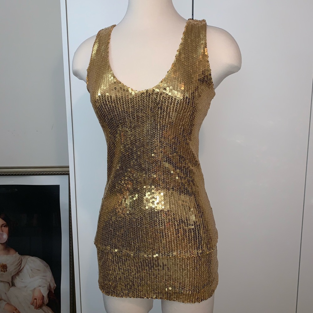 ❤️SOLD❤️ Gold Sequin Bodycon Mini Dress